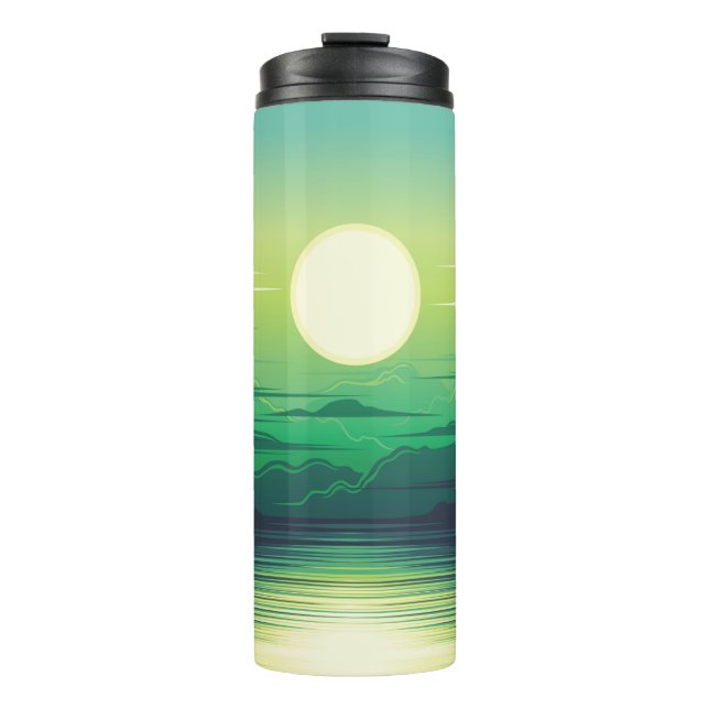 Bouteilles Isothermes Lever de soleil dans la mer habillage d'illustrati (Devant)