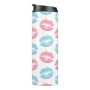 Bouteilles Isothermes Lèvres bleues et roses Motif, Baguette à lèvres, B