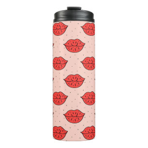 Bouteilles Isothermes Lèvres caricaturales : motif féministe de doodle.