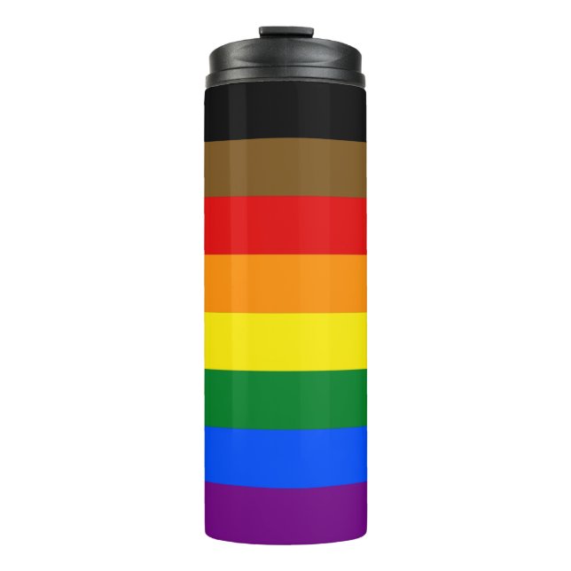 BOUTEILLES ISOTHERMES LGBTQIA PRIDE NOIR & BROWN RAINBOUR (Devant)