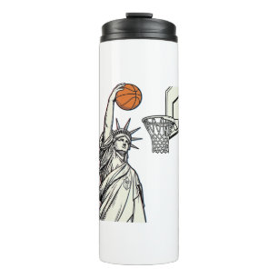 Bouteilles Isothermes Liberté Basketball Dunk Dessin de Gravure Vintage_