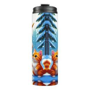 Bouteilles Isothermes Licorne de Fantaisie de Noël et chat mignon