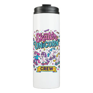 Bouteilles Isothermes Licorne Skater Licorne Crew Rétro Style Imprimé su