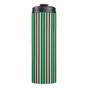 Bouteilles Isothermes Lignes géométriques verticales arc-en-ciel pastel 