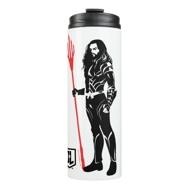 Bouteilles Isothermes Ligue de Justice | Aquaman Pose Noir Pop Art (Devant)