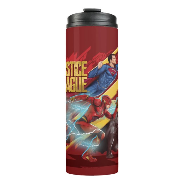 Bouteilles Isothermes Ligue de Justice | Badge Superman, Flash et Batman (Devant)