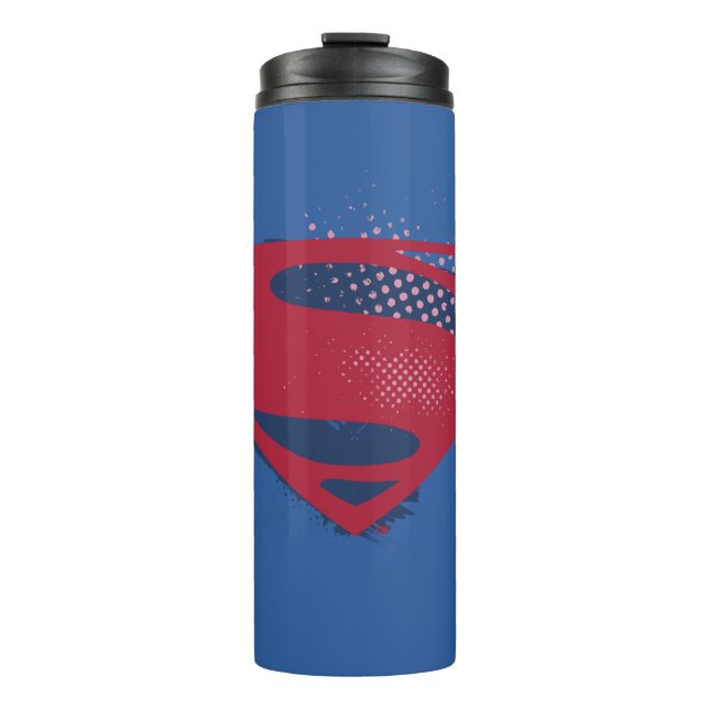 Bouteilles Isothermes Ligue de Justice | Symbole Superman brosse et demi (Devant)