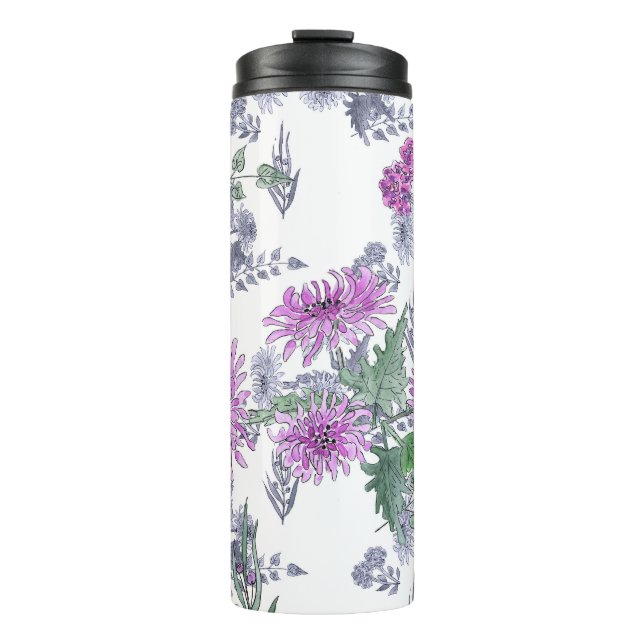 Bouteilles Isothermes Lilac chrysanthemum , watercolor (Devant)