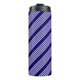 Bouteilles Isothermes Lilac violet et bleu marine cinq bandes motif