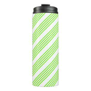 Bouteilles Isothermes Lime vert et blanc cinq bandes motif