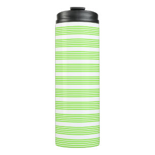 Bouteilles Isothermes Lime vert et blanc cinq bandes motif