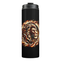 Lion flamboyant en anneau d'astrologie des flammes