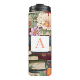 Bouteilles Isothermes Livres et fleurs personnalisés avec Monogramme