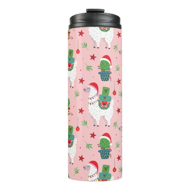 Bouteilles Isothermes Llamas et cactus Motif de Noël (Devant)