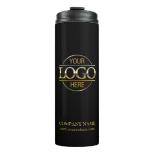 Bouteilles Isothermes Logo d'entreprise minimaliste noir promotionnel