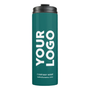 Bouteilles Isothermes Logo et texte personnalisés sur Turquoise