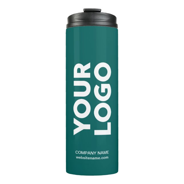 Bouteilles Isothermes Logo et texte personnalisés sur Turquoise (Devant)