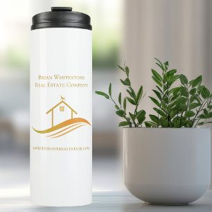 Bouteilles Isothermes Logo Gold de l'entreprise immobilière Realtor pers