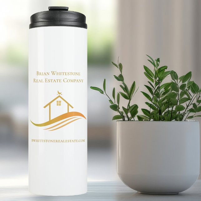 Bouteilles Isothermes Logo Gold de l'entreprise immobilière Realtor pers (Créateur téléchargé)