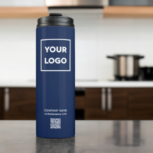 Bouteilles Isothermes Logo professionnel personnalisé QR Code sur Navy B