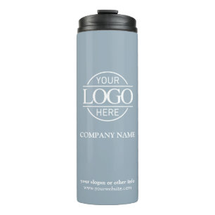 Bouteilles Isothermes Logo promotionnel simple en bleu scandinave
