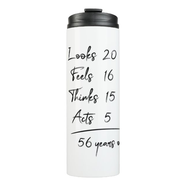 Bouteilles Isothermes Look 20 Feels 16 Thinks 15 Actes 5 = 56 Ans (Devant)