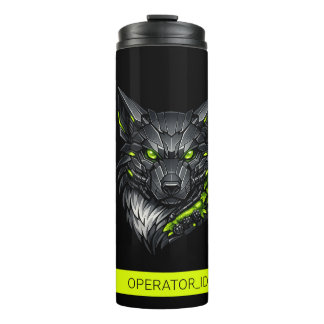 Bouteilles Isothermes Loup Mécha Cyberpunk Nom Personnalisé