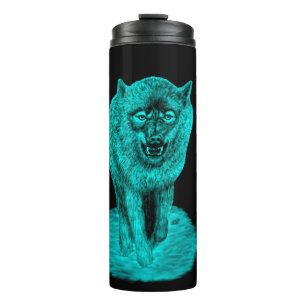 Bouteilles Isothermes Loup noir en colère dans la nuit