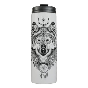Bouteilles Isothermes Loup tribal indien