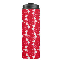 Love Hearts Doddles, Rouge, Tumbler Thermique