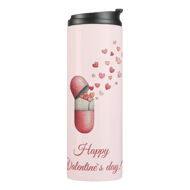Bouteilles Isothermes Love Medicine Valentine's Day Design (Tourné sur la gauche)