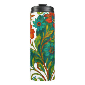 Bouteilles Isothermes Lush Botanical Print - Vibrant Flowers and Leaves 