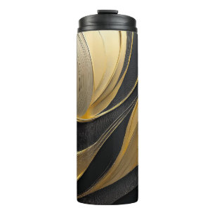 Bouteilles Isothermes Luxe Abstrait moderne noir et or-