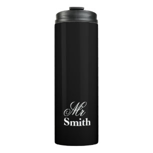 Bouteilles Isothermes M. noir Smith Name White des textes de Personlized