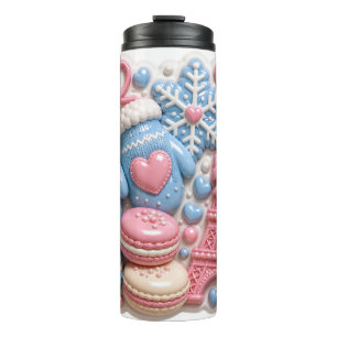 Bouteilles Isothermes Macarons gonflés Tour Eiffel France Hiver 3D