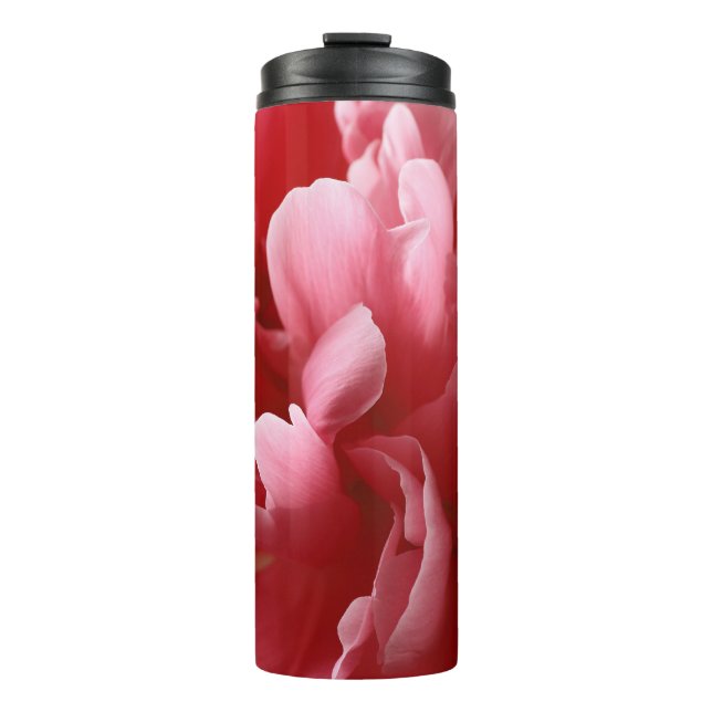 Bouteilles Isothermes Macro Fleur De Pion, Rouge Rose. (Devant)