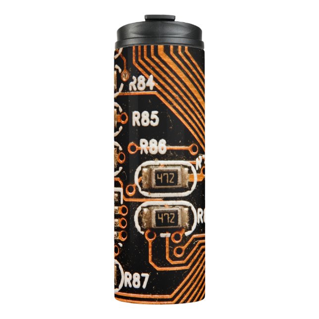 Bouteilles Isothermes macro prise de circuit, câbles, condensateurs, car (Devant)