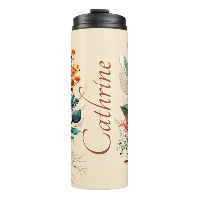 Bouteilles Isothermes Magnifique bouquet bohème d'automne personnalisé (Devant)