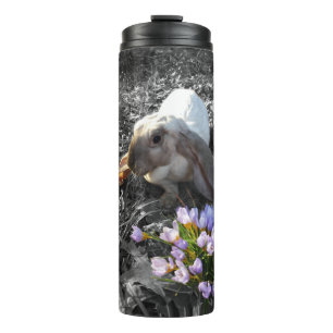 Bouteilles Isothermes Magnifique English Lop avec des fleurs