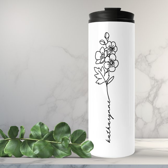 Bouteilles Isothermes Mai Mois de naissance Anniversaire Mois Fleur Hawt (May Birth Month Birthday Month Flower Hawthorne Thermal Tumbler)