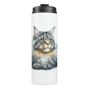 Bouteilles Isothermes Maine Coon Chat Love in Watercolor