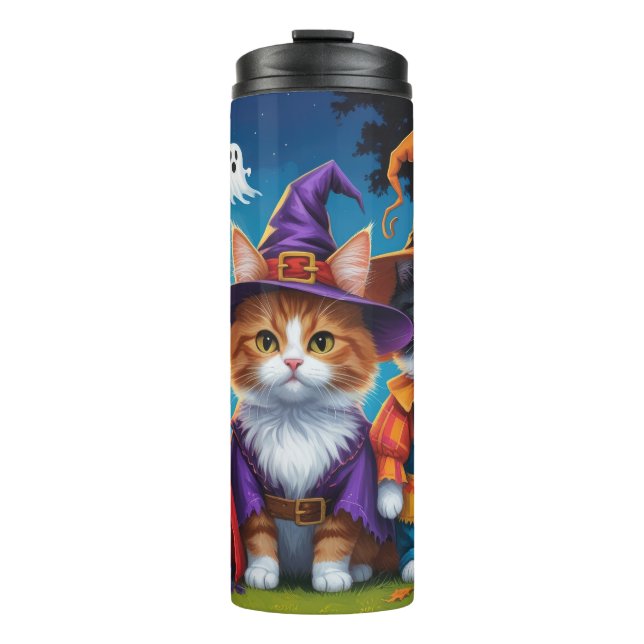 Bouteilles Isothermes Maine Coon Chats Citrouille Halloween Funny (Devant)