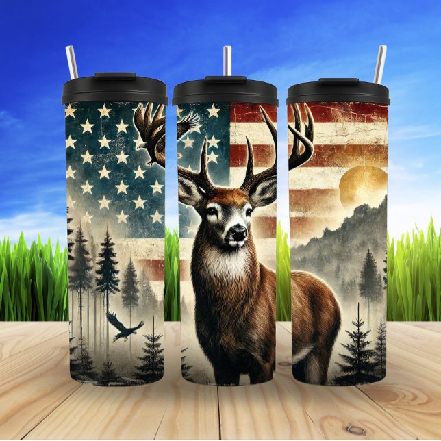 Bouteilles Isothermes Majesté des élans sous la lune rouge (Créateur téléchargé)