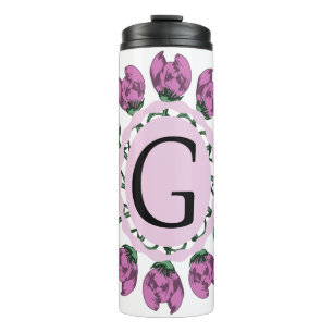 Bouteilles Isothermes Majuscule G monogramme floral