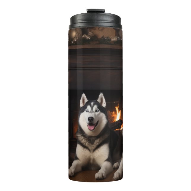 Bouteilles Isothermes Malamute en Alaska près de la cheminée Noël (Devant)