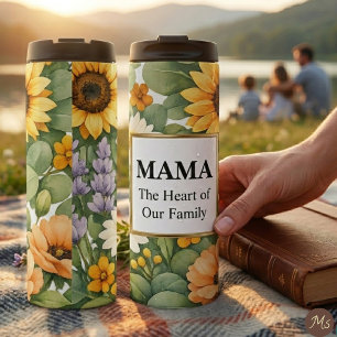 Bouteilles Isothermes MAMA Tournesol Lavande Cadre Doré Mug de Voyage Ca