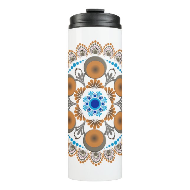 Bouteilles Isothermes Mandala Gold et Bleu Point (Devant)