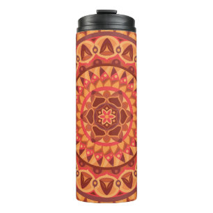 Bouteilles Isothermes Mandala Marron Terreux Bohème Voyage Géométrique N