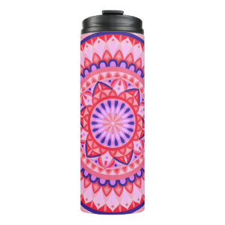 Bouteilles Isothermes Mandala rose boho voyage motif géométrique vibrant