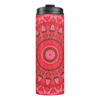 Bouteilles Isothermes Mandala Rouge Motif Chaud Bohème Design Cosy
